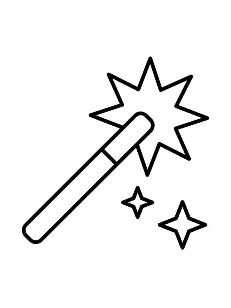 Desenho de Varinha Mágica Simples para Colorir