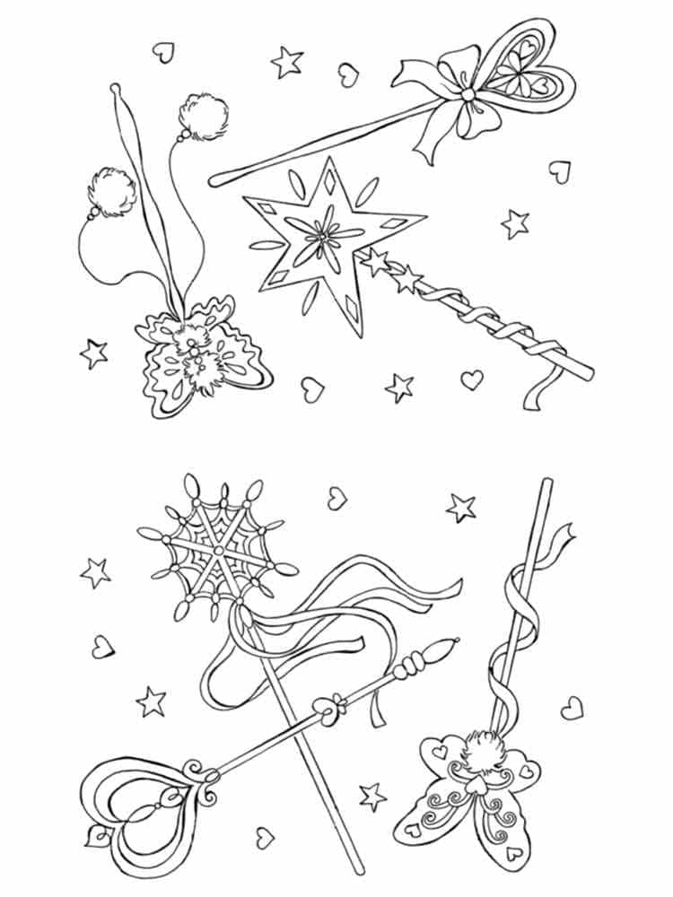 Desenho de Varinhas Mágicas para Colorir