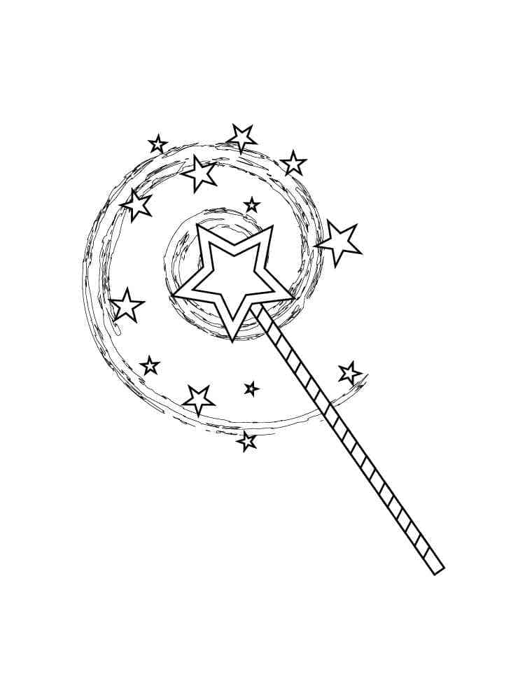 Desenho em Pdf de Varinha Mágica para Colorir