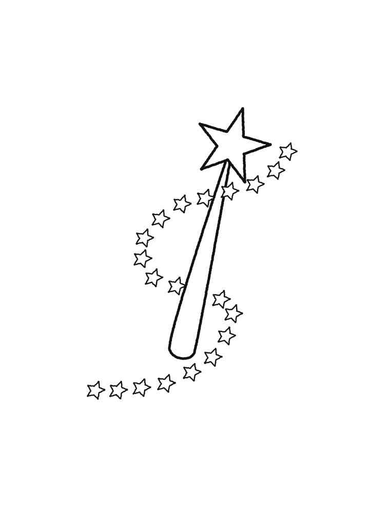 Desenho Grátis de Varinha Mágica para Pintar com Lápis de Cor