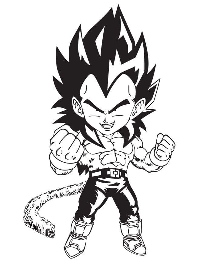 Desenho Chibi Vegetá para Colorir