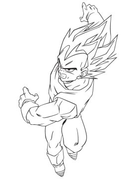 Desenho do Vegeta Numa Luta para Colorir