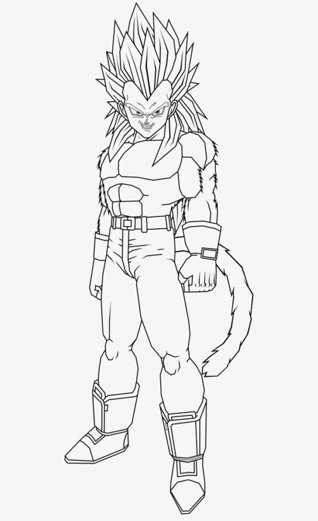 Desenho Pdf Grátis de Super Saiyan 4 Vegetá para Colorir