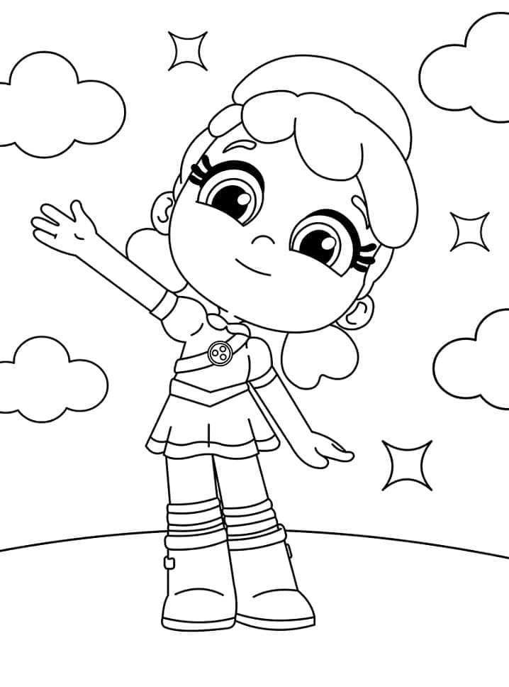 Desenho de Verá e o Reino do Arco Íris para Colorir com Giz de Cera