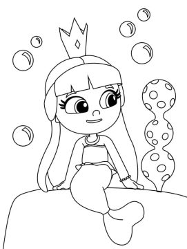 Desenho de Vera e O Reino do Arco íris para Pintar com lápis de Cor