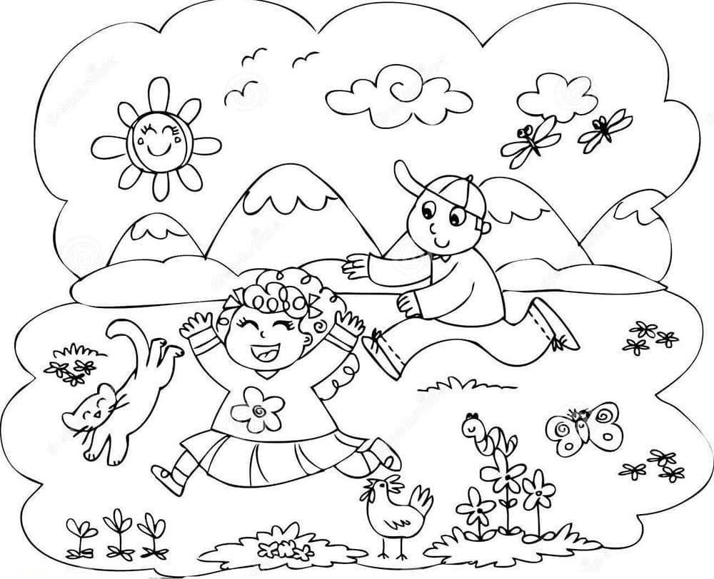 Desenho de Atividade de Verão para Colorir