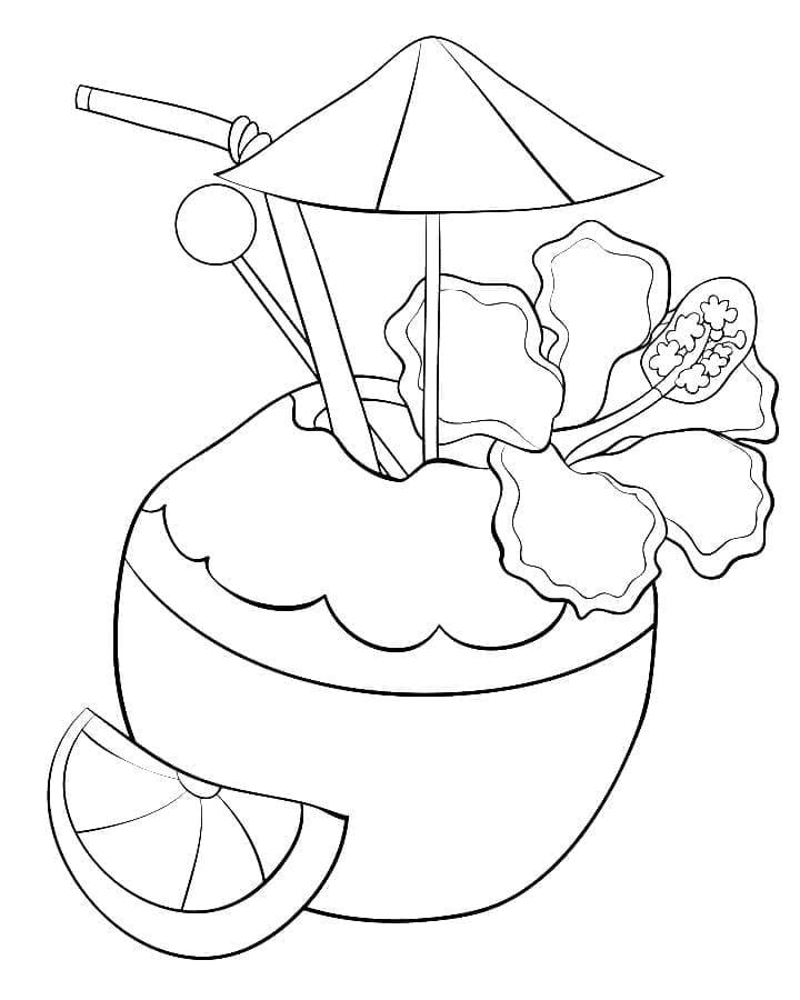 Desenho de Bebida de Verão para Colorir