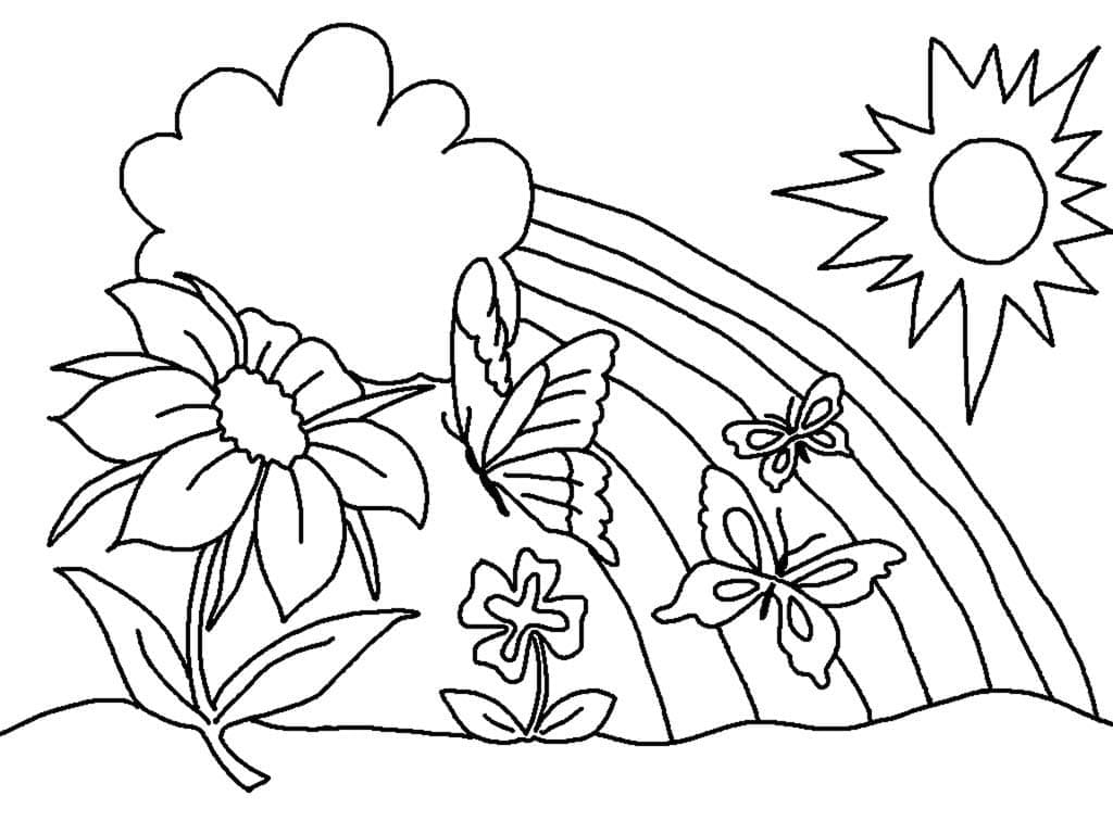 Desenho de Dia de Verão para Colorir