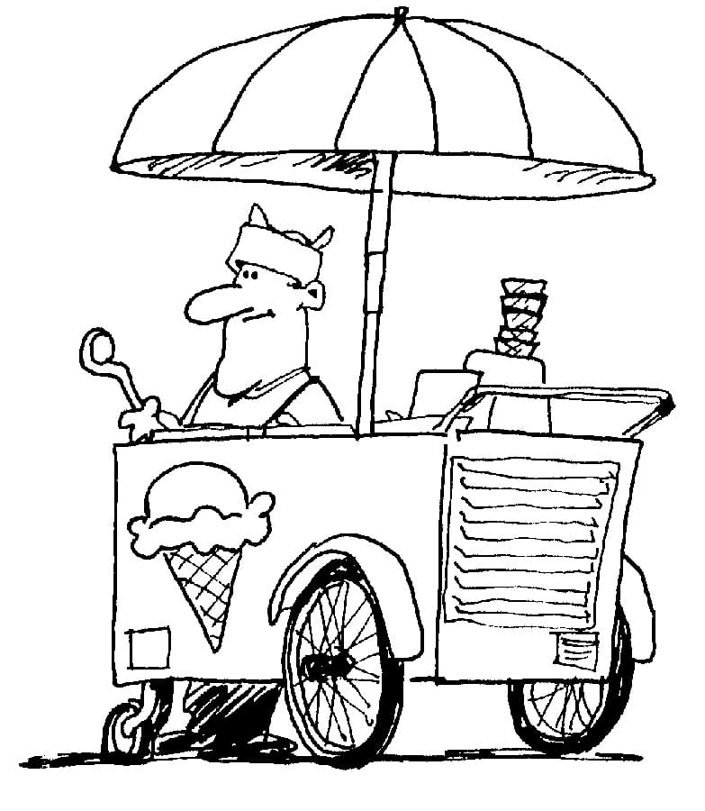 Desenho de Sorvete de Verão para Colorir