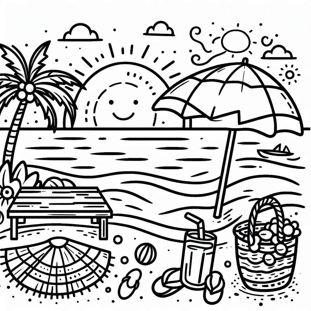 Desenho de Temporada de Verão para Colorir