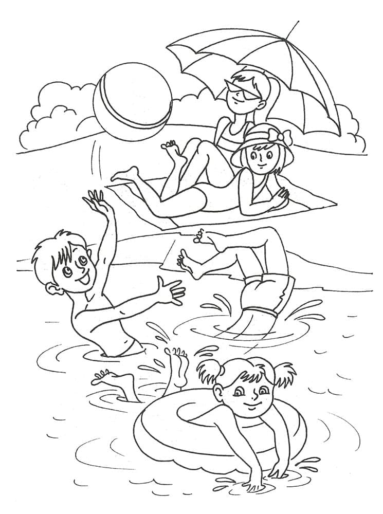 Desenho de Verão Brincalhão para Colorir