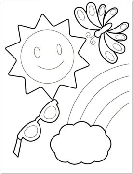 Desenho de verão Imprimível para Colorir
