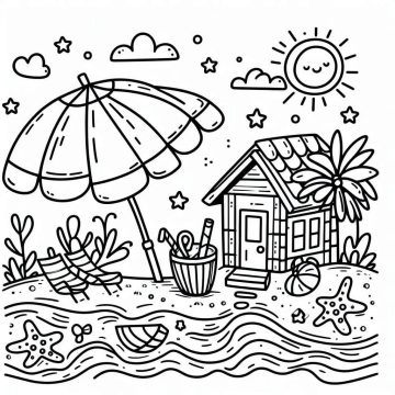 Desenho de verão Perfeito para Colorir