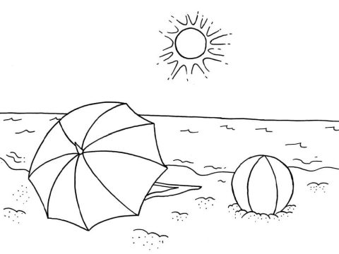 Desenho de verão Quente para Colorir