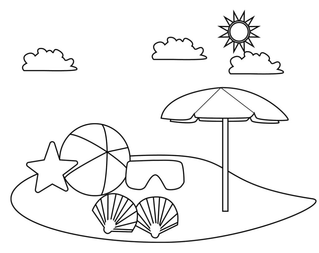Desenho de Verão Simples para Colorir