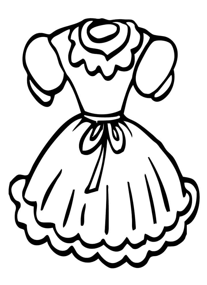 Desenho de Lindo Vestido de Época para Colorir