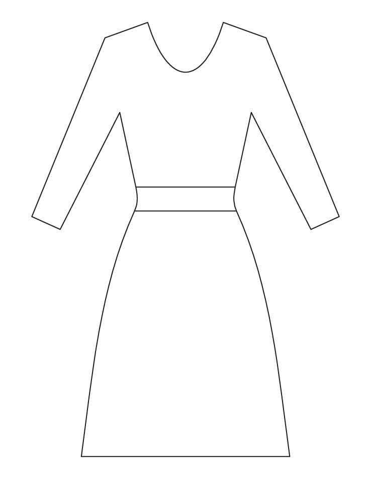 Desenho de Vestido Fácil de Desenhar e Colorir