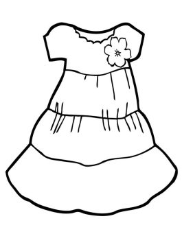 Desenho de Vestido Infantil com Flor para Colorir grátis