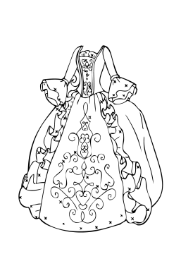 Desenho de Vestido para Baile de galã para Colorir