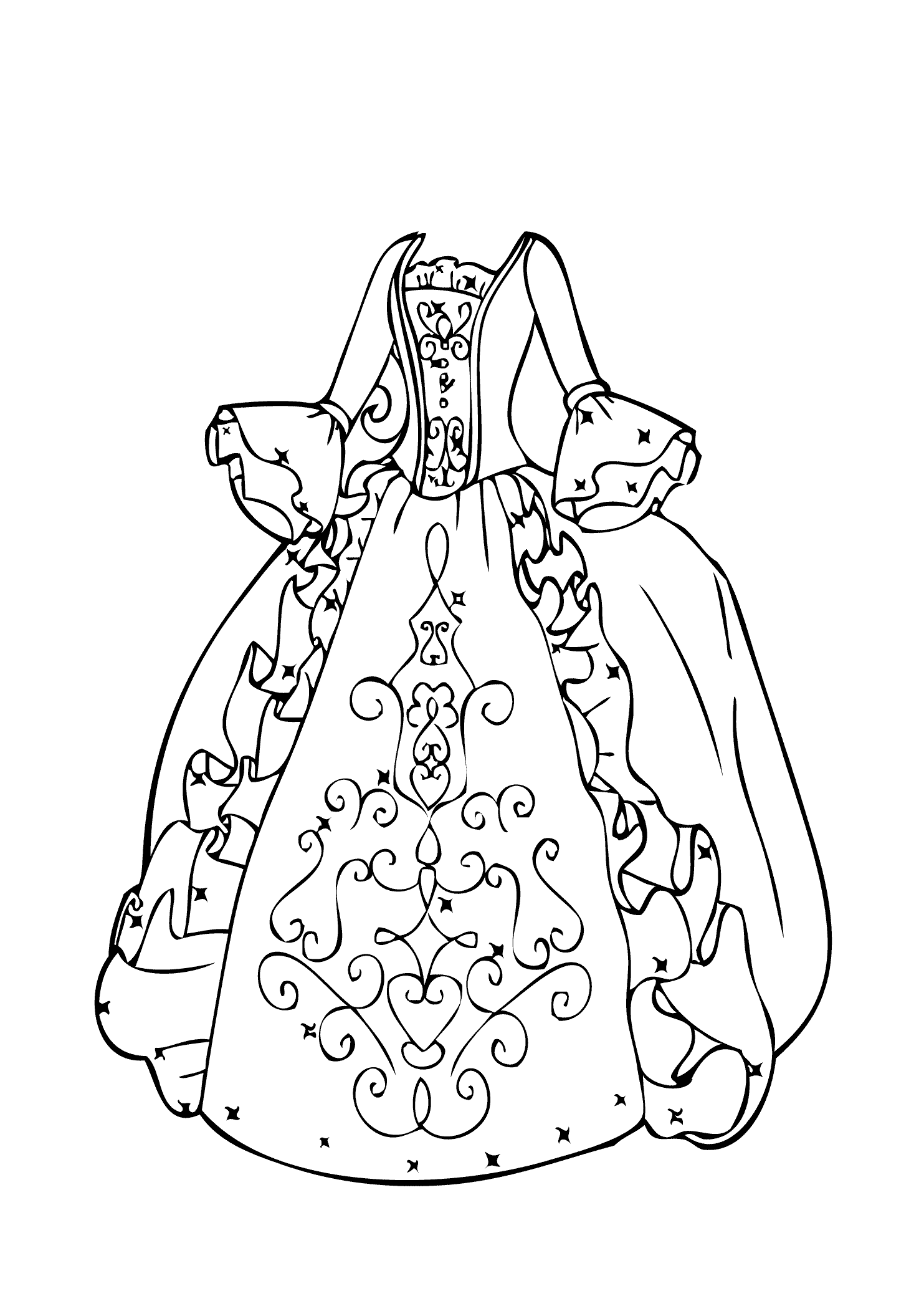Desenhos de Vestido para Colorir