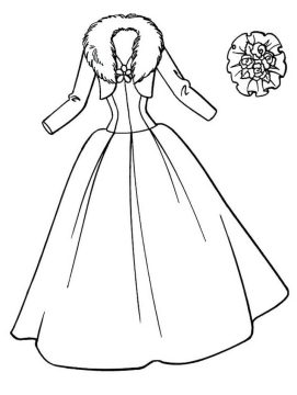 Desenho Imprimível de Vestido para Dias Frioas para Colorir