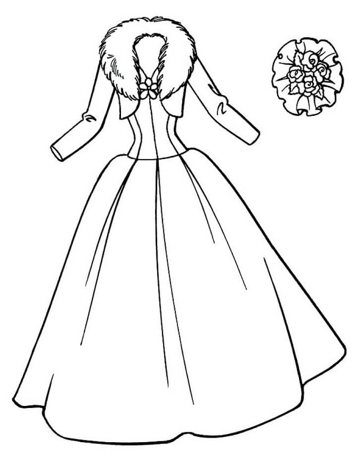 Desenho Imprimivel de Vestido para Dias Frioas para Colorir