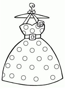 Desenho Pdf de Vestido de Bolinhas para Colorir