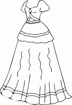 Desenho Vestido de Senhora para Colorir