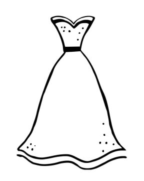 Download Desenho de Vestido básico para Pintar com Giz de Cera