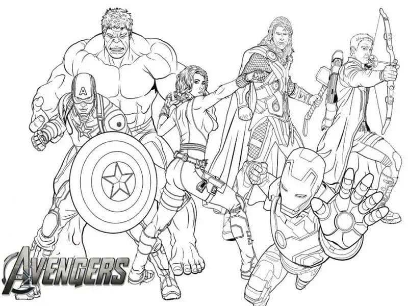 Desenho de Imprimivel Vingadores para Colorir