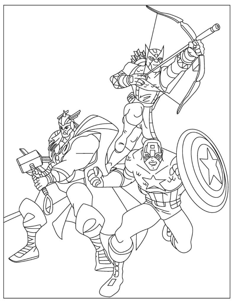 Desenho de Personagens de Vingadores para Colorir
