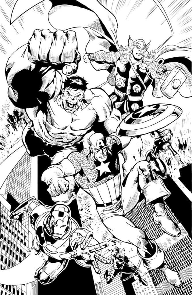 Desenho de Vingadores Incríveis para Colorir