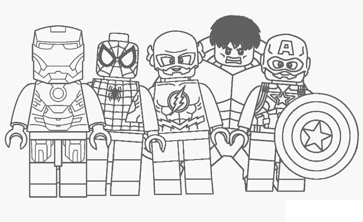 Desenho de Vingadores Lego para Colorir