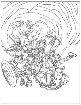 Desenho de Vingadores para crianças para Colorir