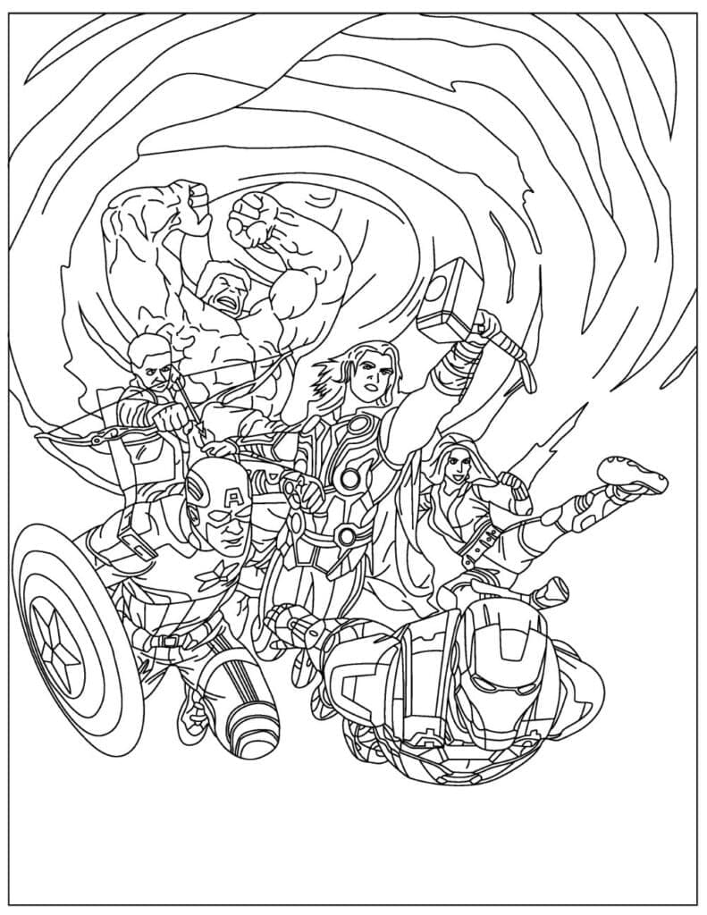 Desenho de Vingadores para Crianças para Colorir