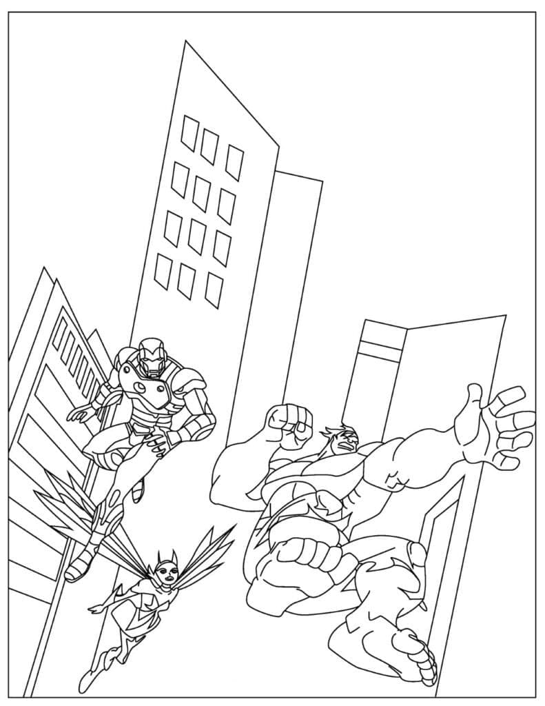 Desenho de Vingadores da Marvel para Colorir
