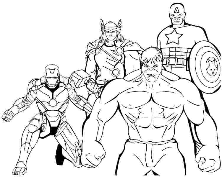 Desenho de Vingadores de Marvel Comics para Colorir