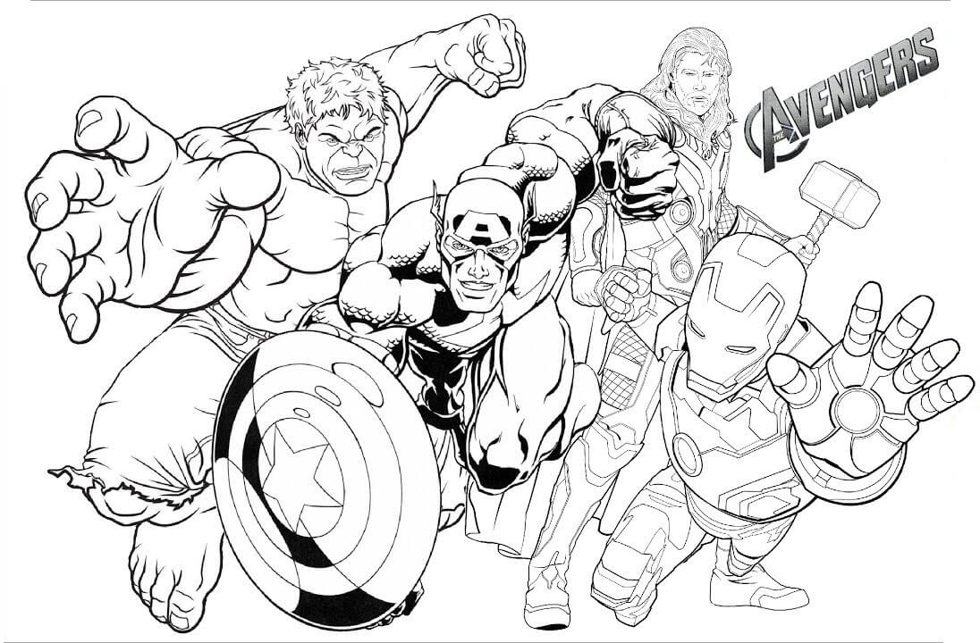 Desenho de Vingadores para Colorir com Giz de Cera Download