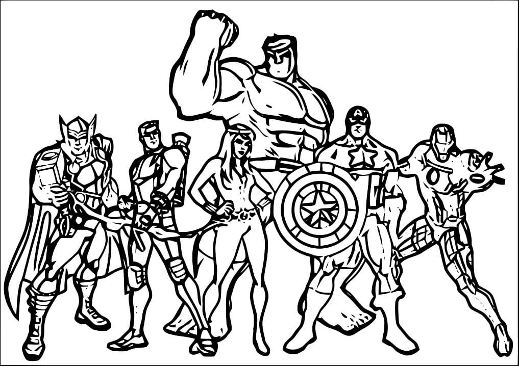 Desenho de Vingadores para Colorir com Giz de Cera Pdf
