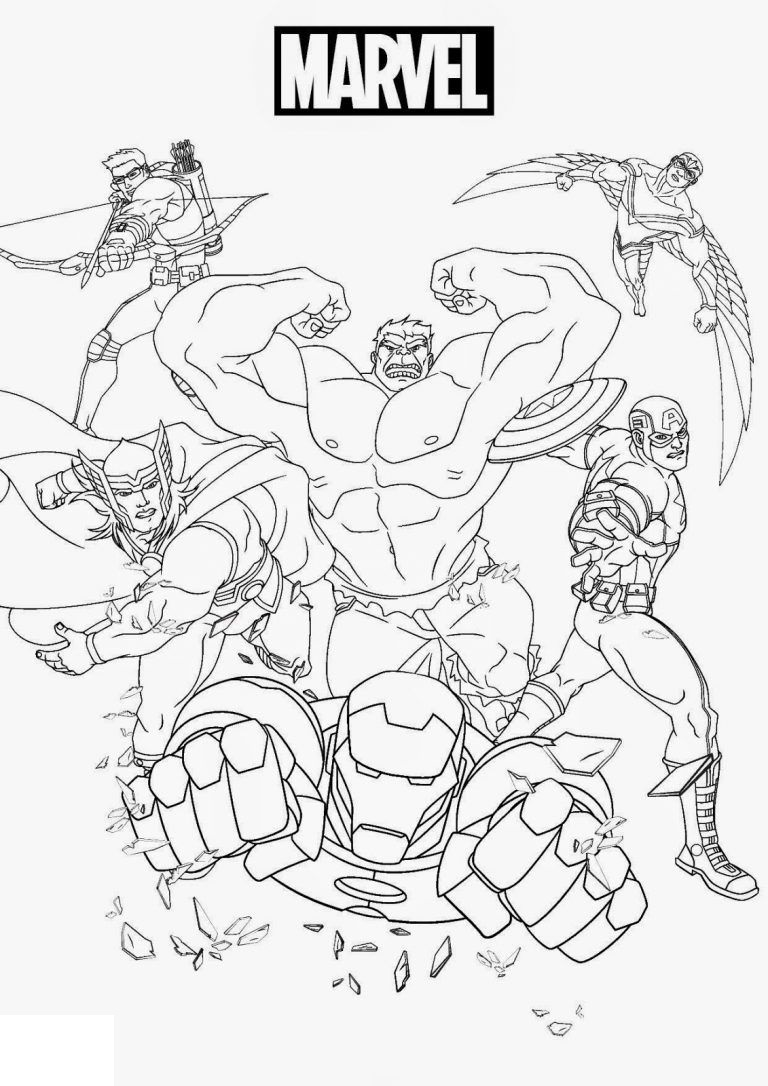 Desenho de Vingadores para Colorir com Lápis de Cor