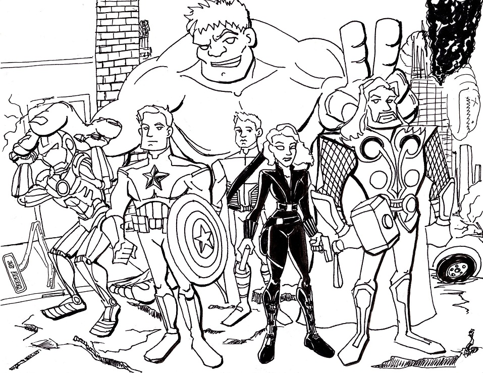 Desenho de Vingadores para Colorir Download