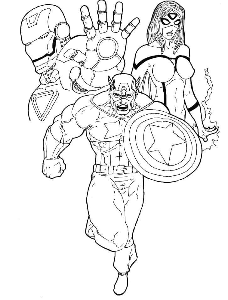 Desenho de Vingadores para Colorir e Baixar Download