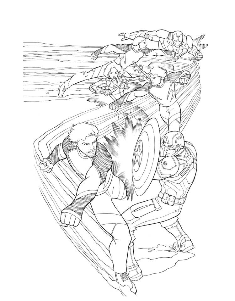 Desenho de Vingadores para Colorir e Pintar