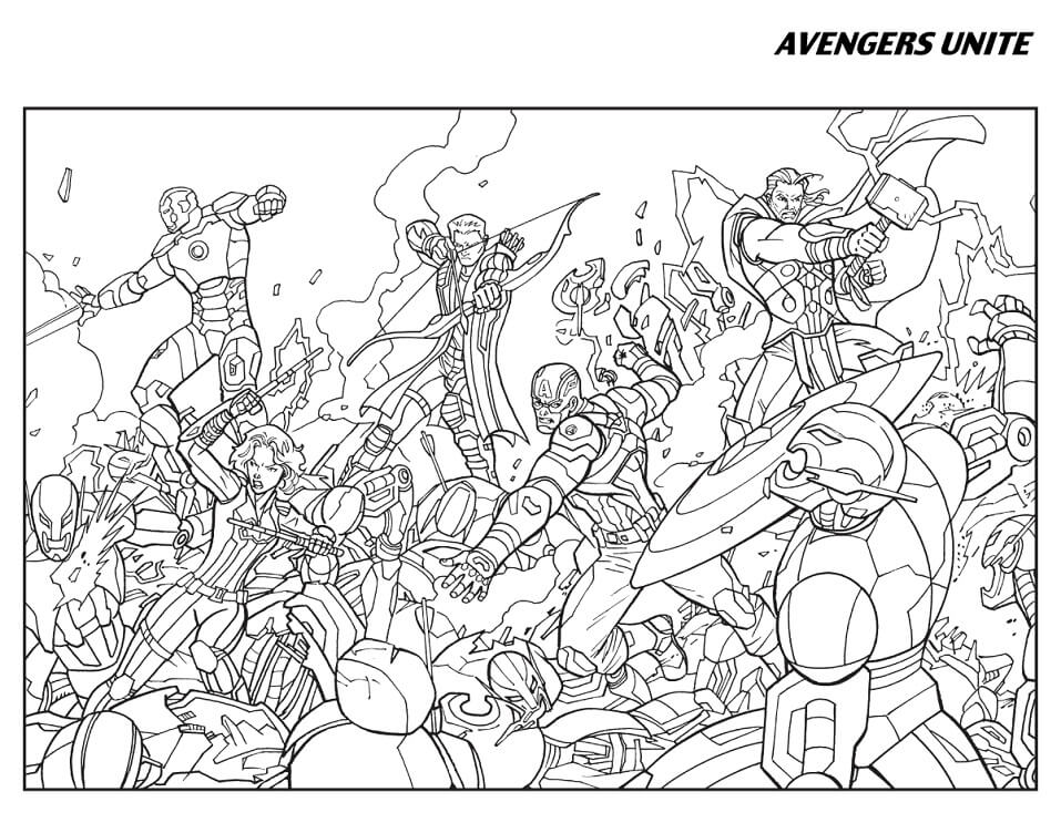 Desenho de Vingadores para Colorir em Casa