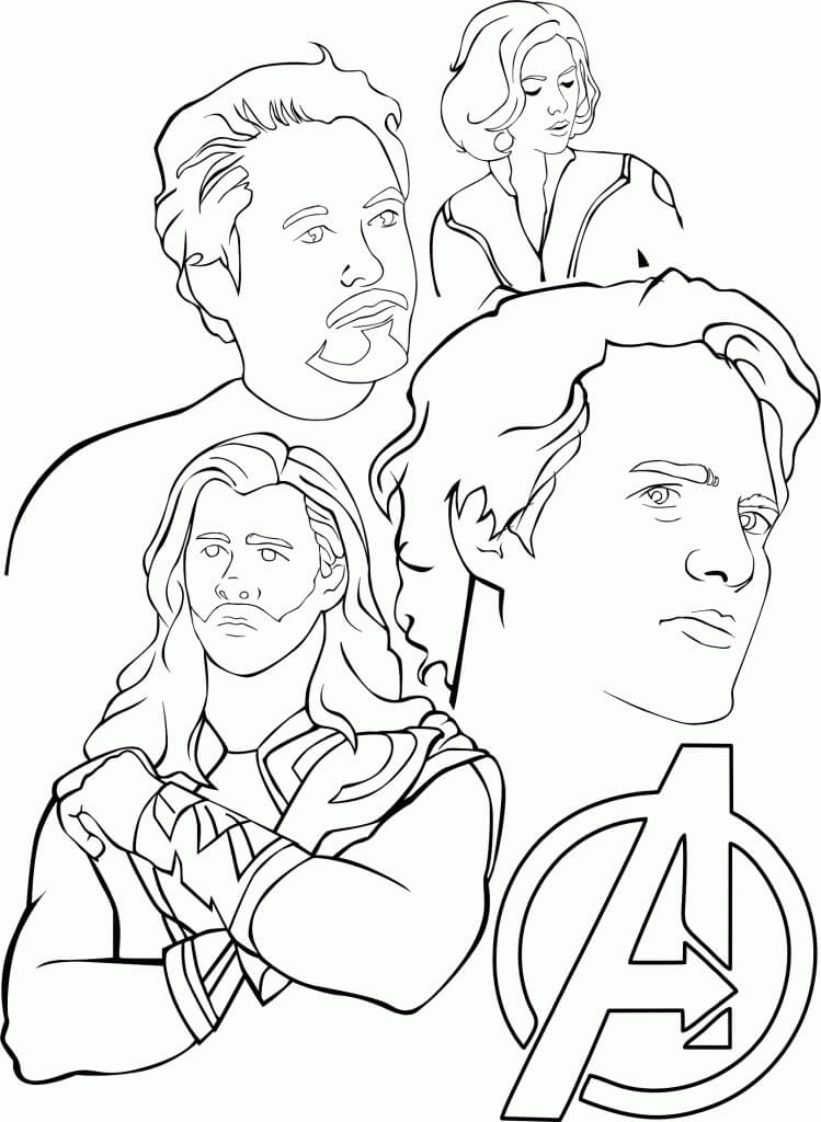 Desenho de Vingadores para Colorir Grátis Download