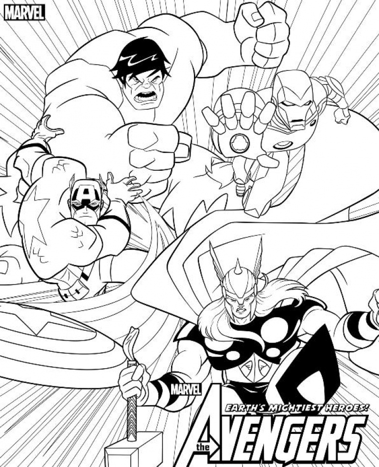 Desenho de Vingadores para Colorir Imprimivel