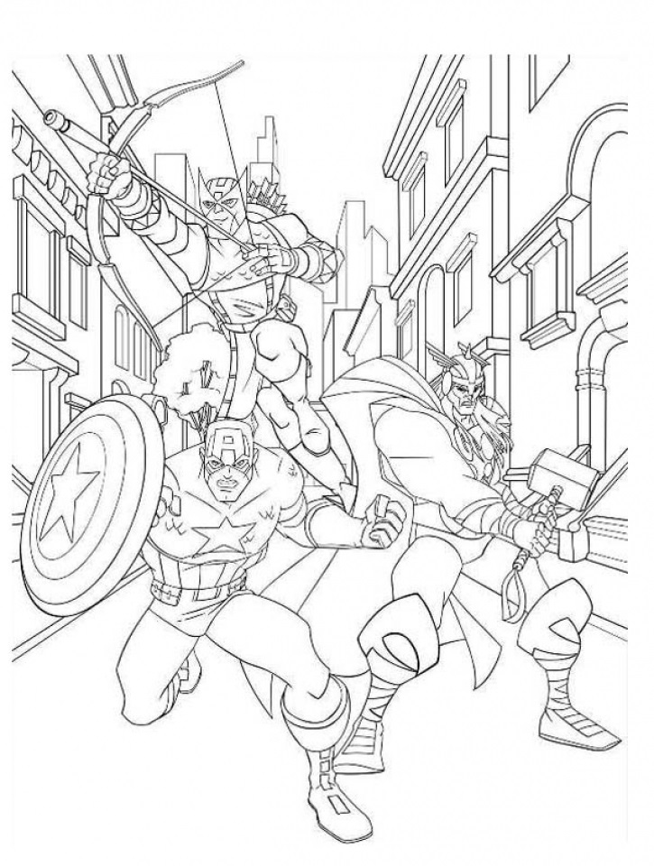 Desenho de Vingadores para Colorir Online Pdf