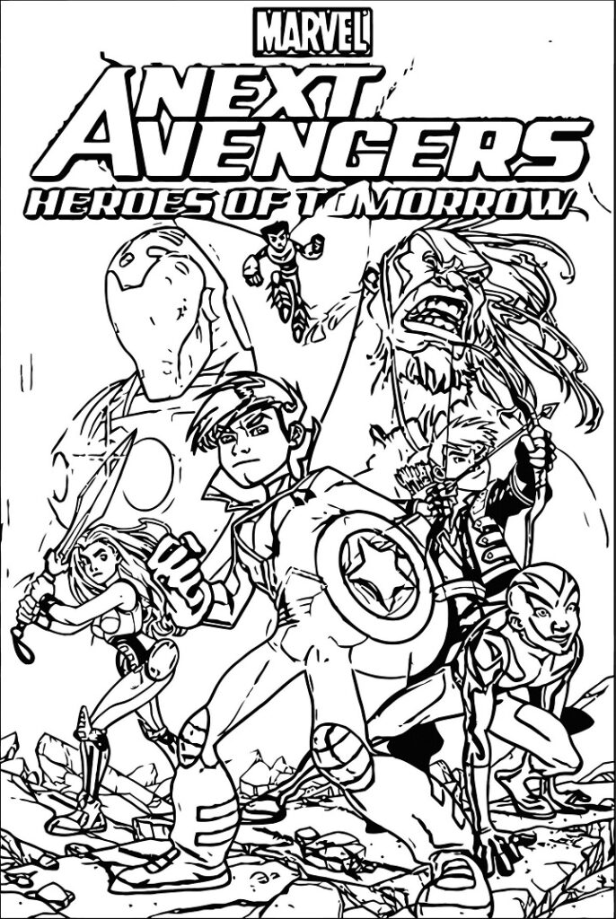 Desenho de Vingadores para Imprimir e Colorir