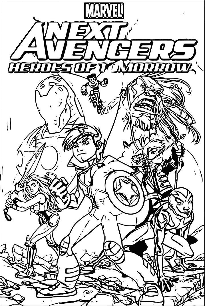Desenho de Vingadores para Imprimir e Colorir