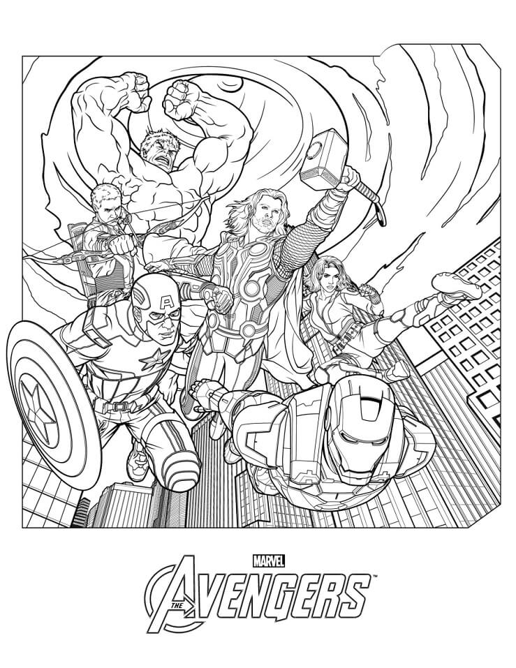 Desenho de Vingadores para Imprimir em Pdf